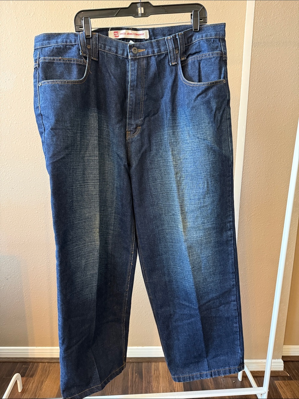 Men's Straight Leg Jeans in Dark Blue Denim